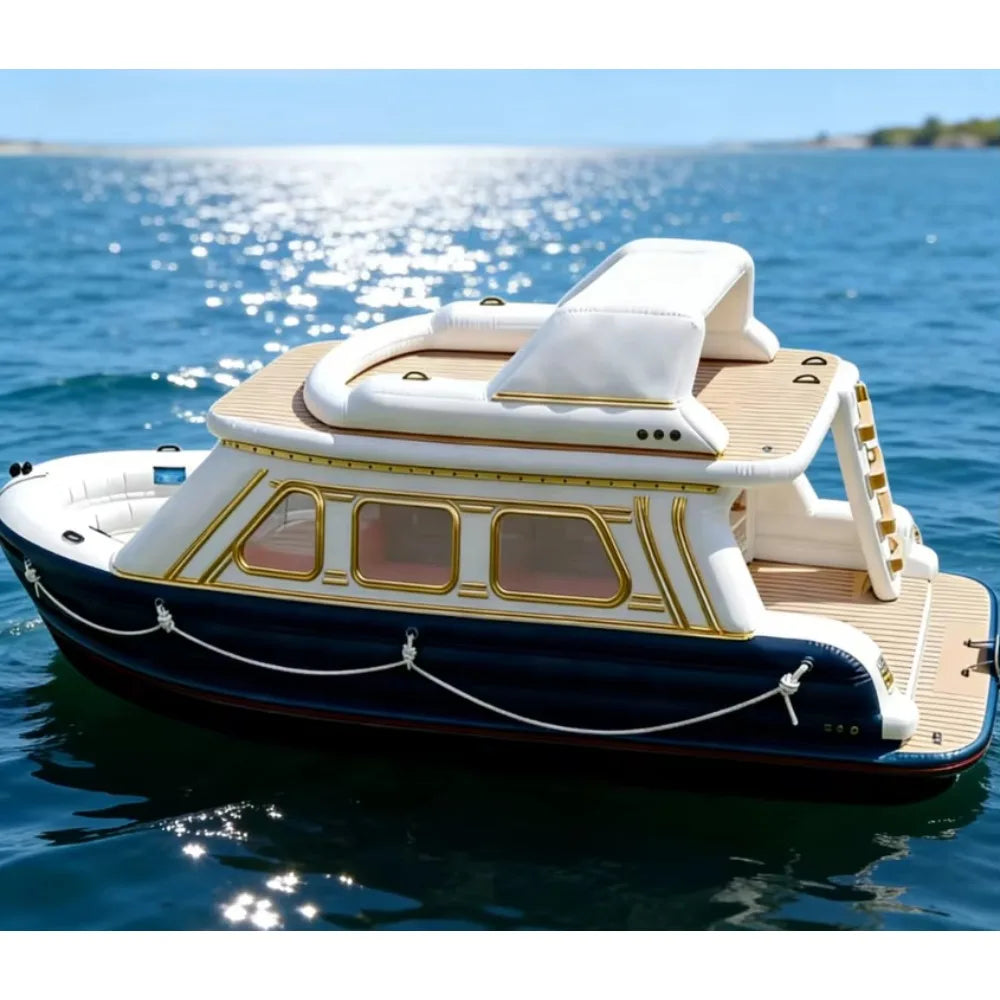 Double Deck Inflatable Electric Floating House Boat