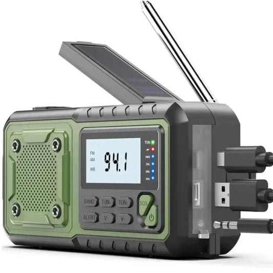 Sayin 4000mAh Solar Power Bank Radio With Crank Flashlight