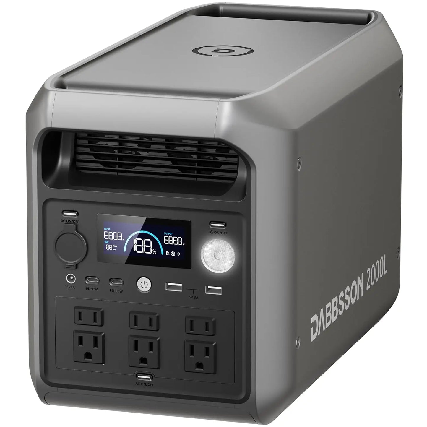2048Wh LiFePO4 Portable Power Station 3300W Peak Output
