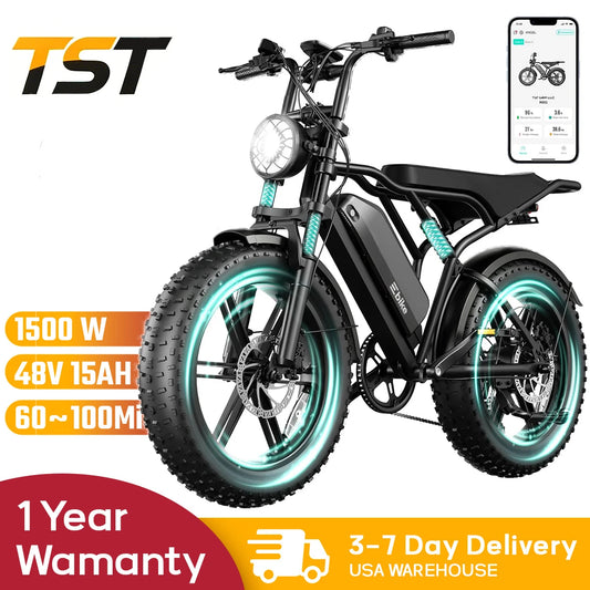 TST R002 1500W Fat Tire Electric Bike All Terrain Offroad