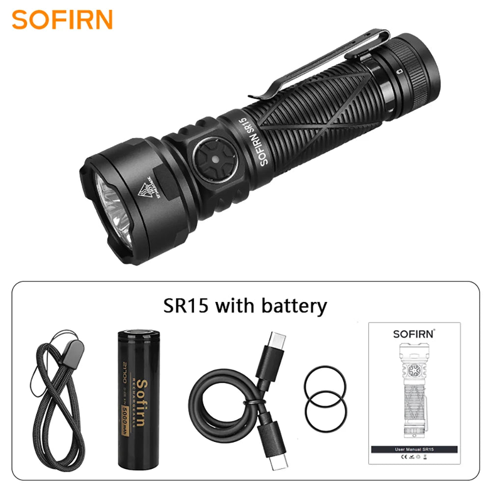 Sofirn SR15 4500LM USB C Rechargeable LED Flashlight