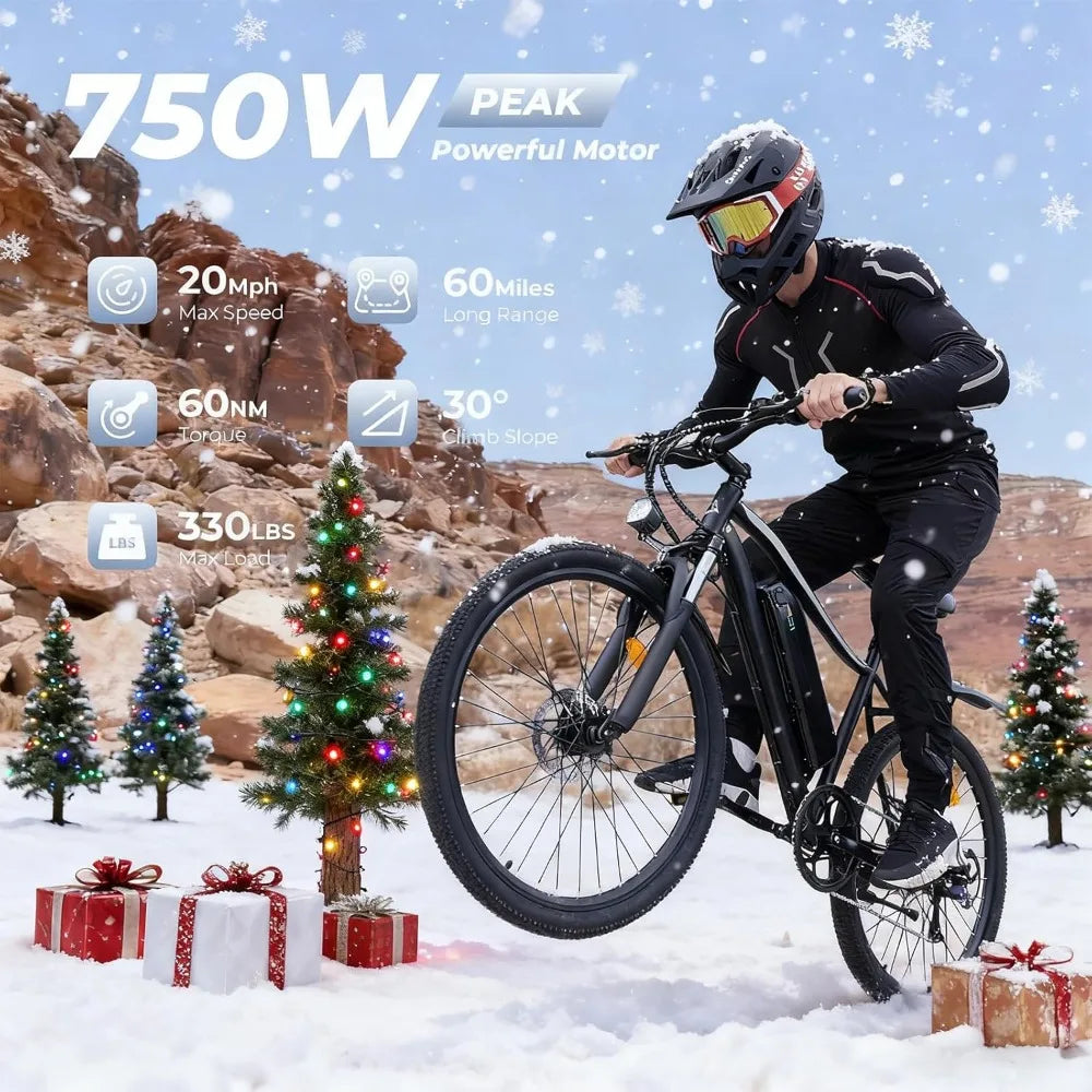750W Peak Electric Bike With Removable Battery 20MPH