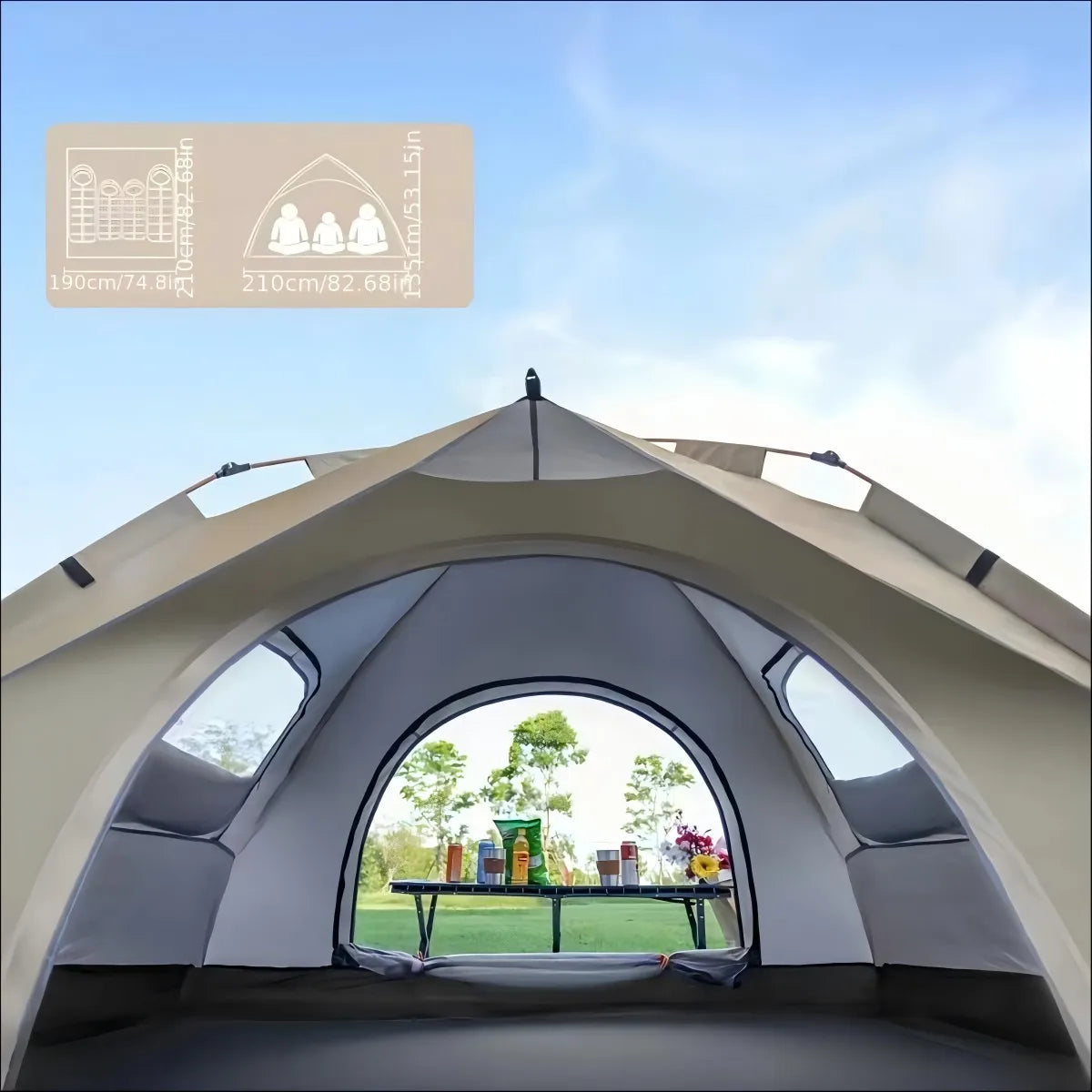 Pakicetus Auto Tent Quick Setup Sunshade For 2-4 People