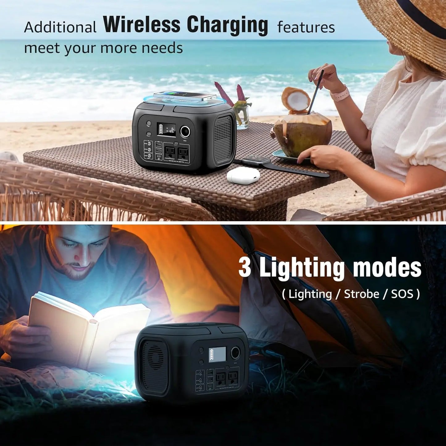 SinKeu 300W 260Wh Portable Power Station With 40W Solar