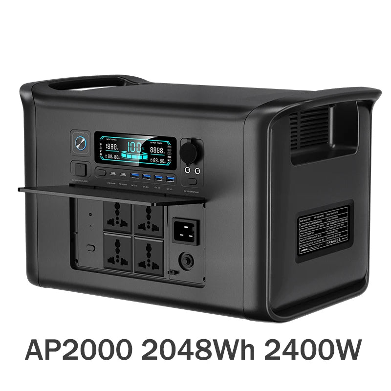 LiFePO4 Portable Power Station 2400W 2048Wh Emergency Outdoor