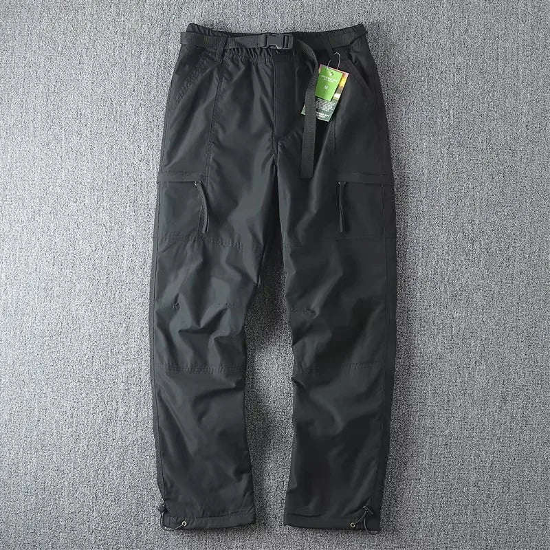 NONECN Men's Windproof Waterproof Fleece Lined Softshell Hiking Pants