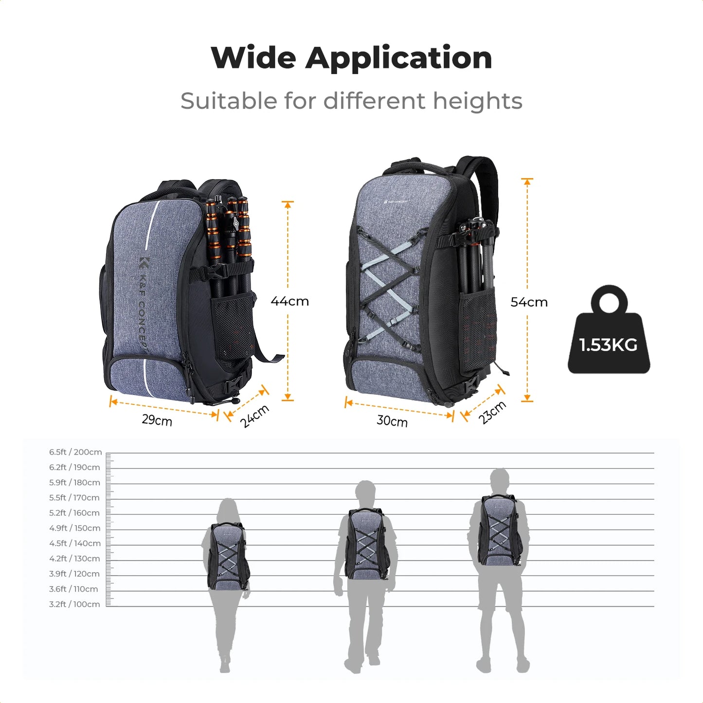 K&F CONCEPT Camera Backpack for Canon Sony DJI DSLR Laptop