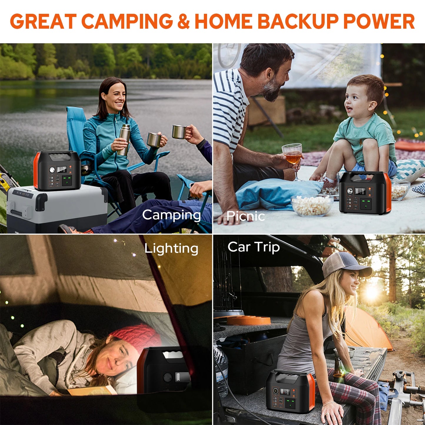 SinKeu Portable Power Station 300W Solar Generator LiFePO4 RV