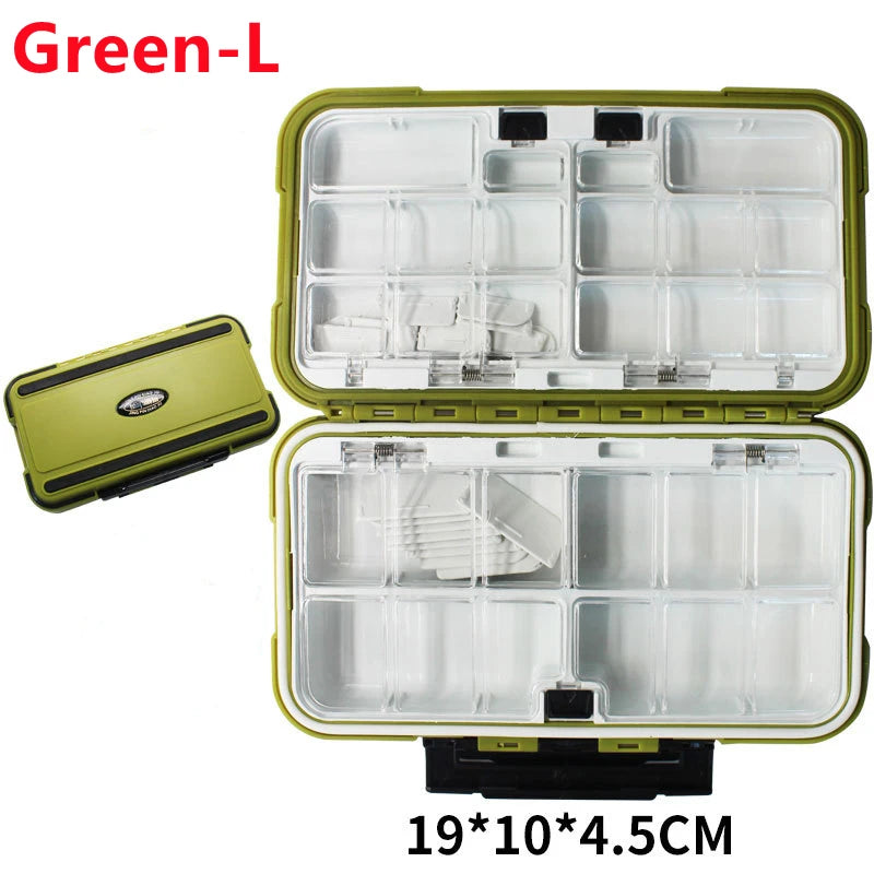 Fishing Tackle Boxes Waterproof Storage Bait Box Dual Opening