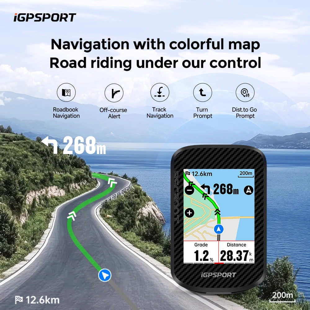 iGPSPORT BSC300T Touchscreen Wireless Cycling Computer With Global Map Ebike