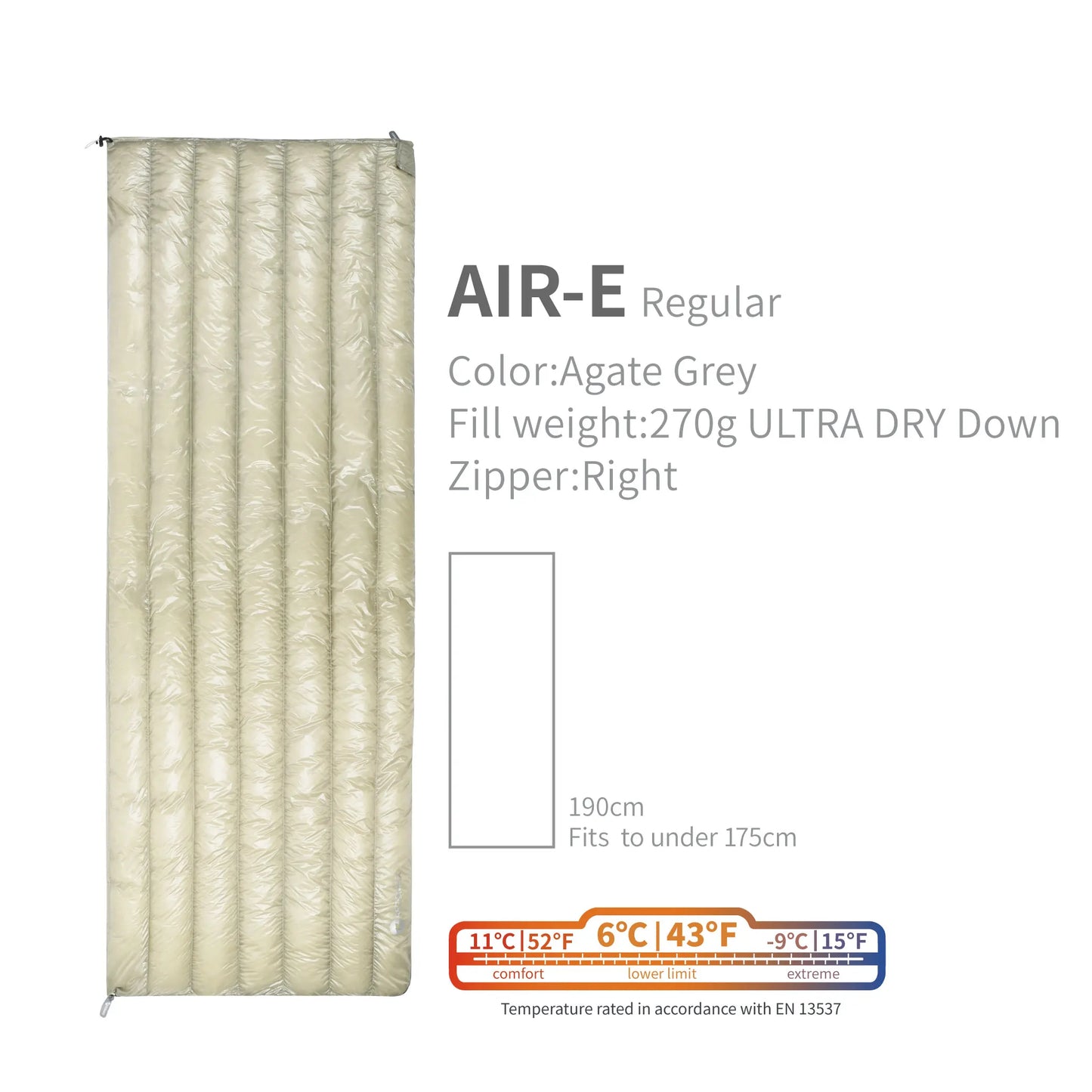 AEGISMAX AIR-E 10D 6 Degree 800FP Ultra Dry Ultralight Down Sleeping Bag Quilt Envelope Camping Hiking Equipment for Men & Women
