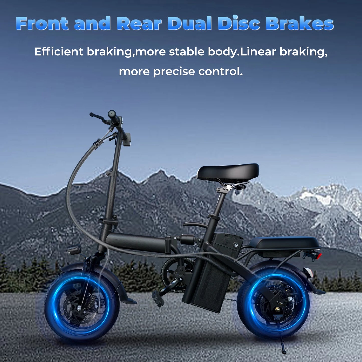 LELEKUAI 500W Adult Electric Bike Foldable 20 MPH Commuter