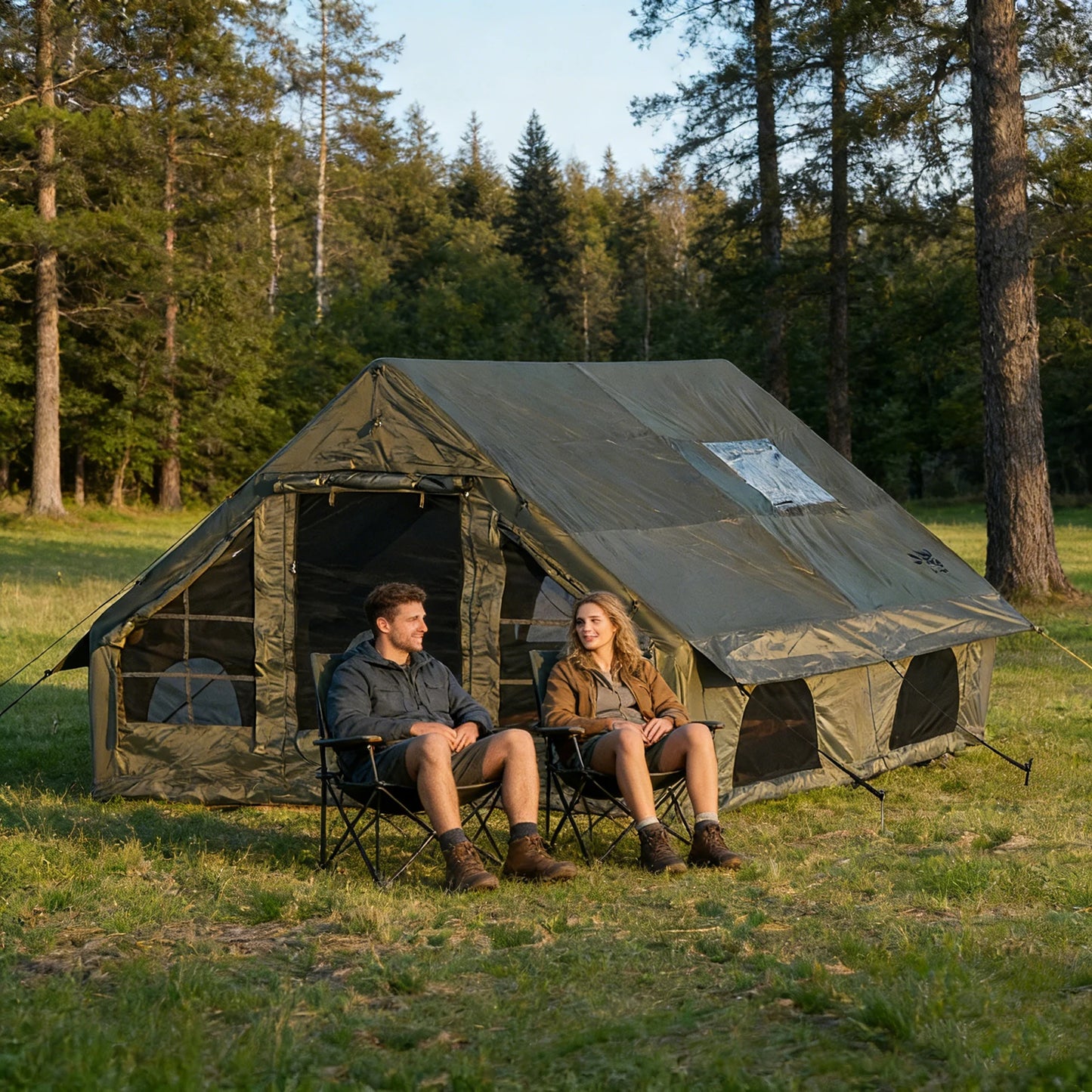 Pakicetus Quick Setup Inflatable Camping Tent Waterproof Carry Bag
