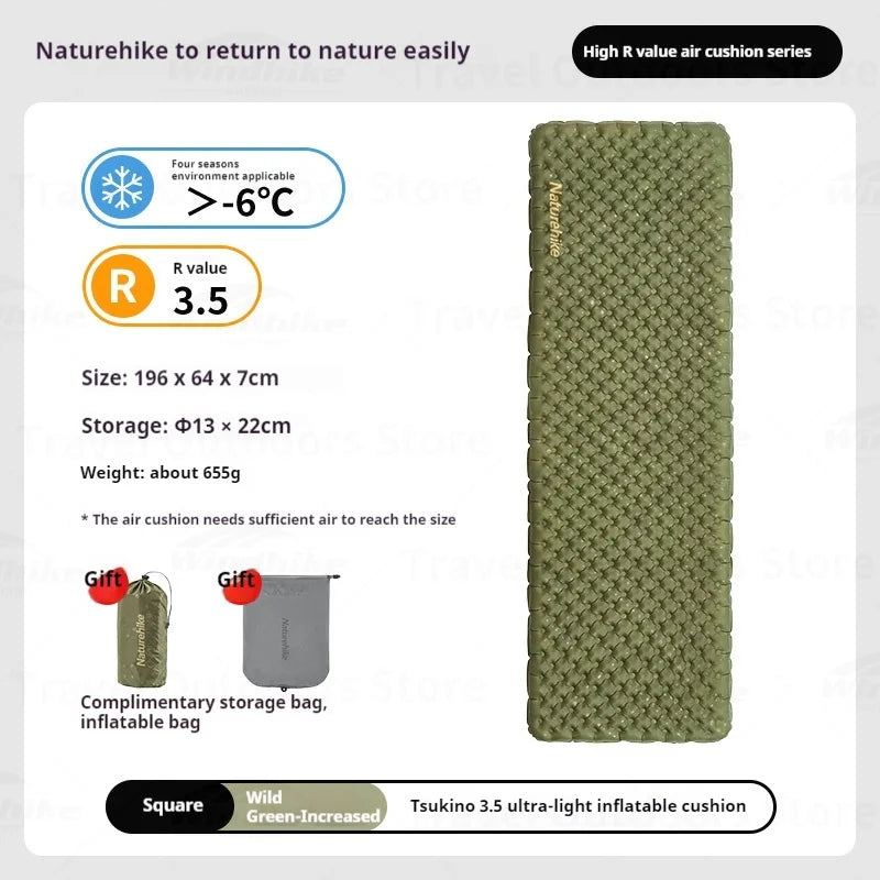 Naturehike R3.5 Ultralight Inflatable Sleeping Pad Outdoor Use