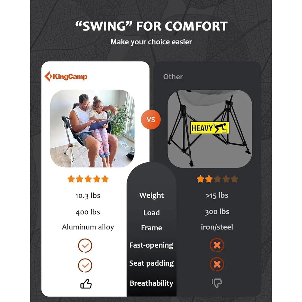 Portable Oversized Hammock Camping Chair For Adults