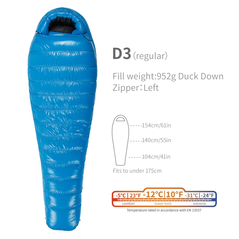 AEGISMAX Duck Down Sleeping Bag 650FP Ultralight Outdoor