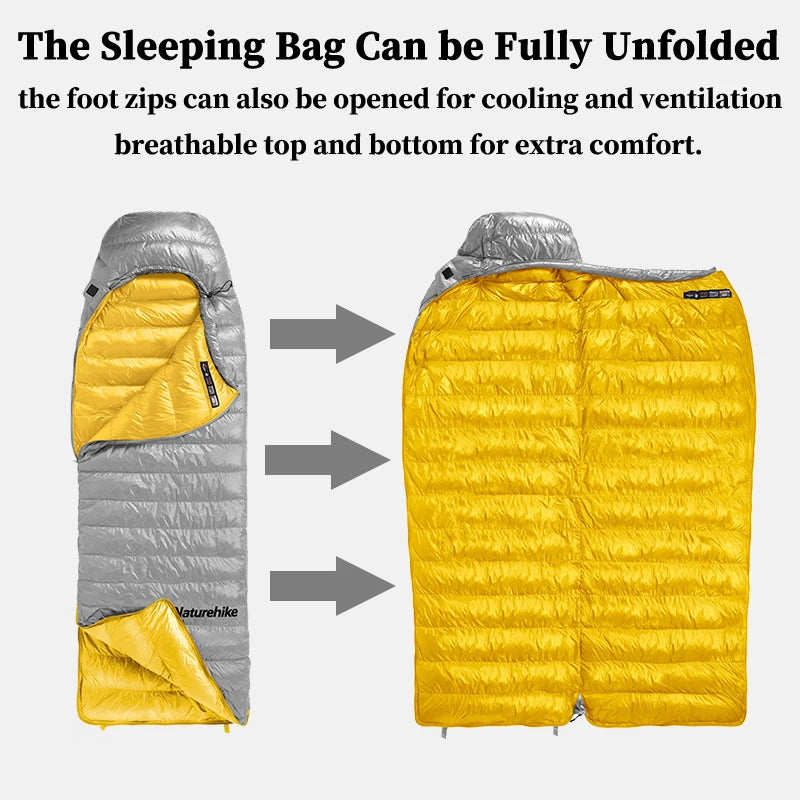 Naturehike CW700 Ultralight Winter Duck Down Sleeping Bag 650FP Waterproof