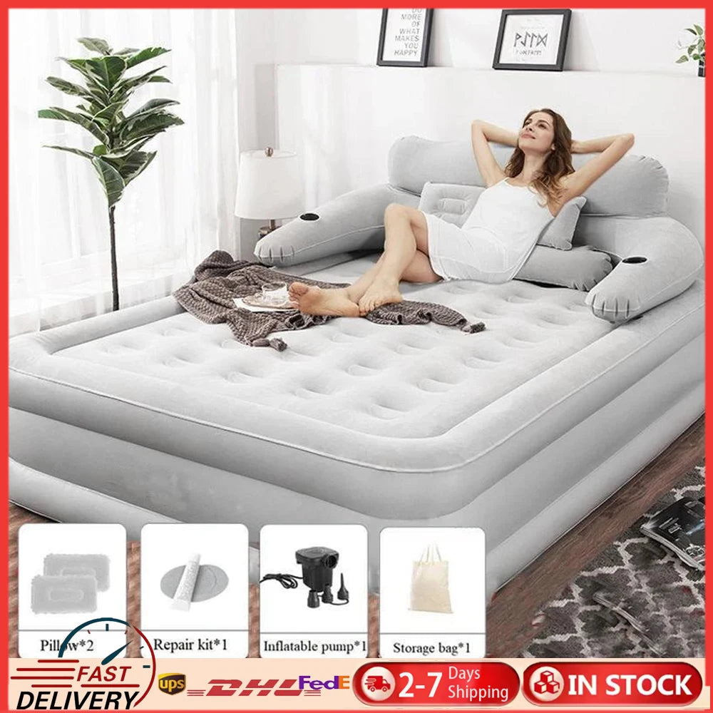 NONECN Outdoor Indoor Air Mattress Sofa Bed Portable Inflatable Couch