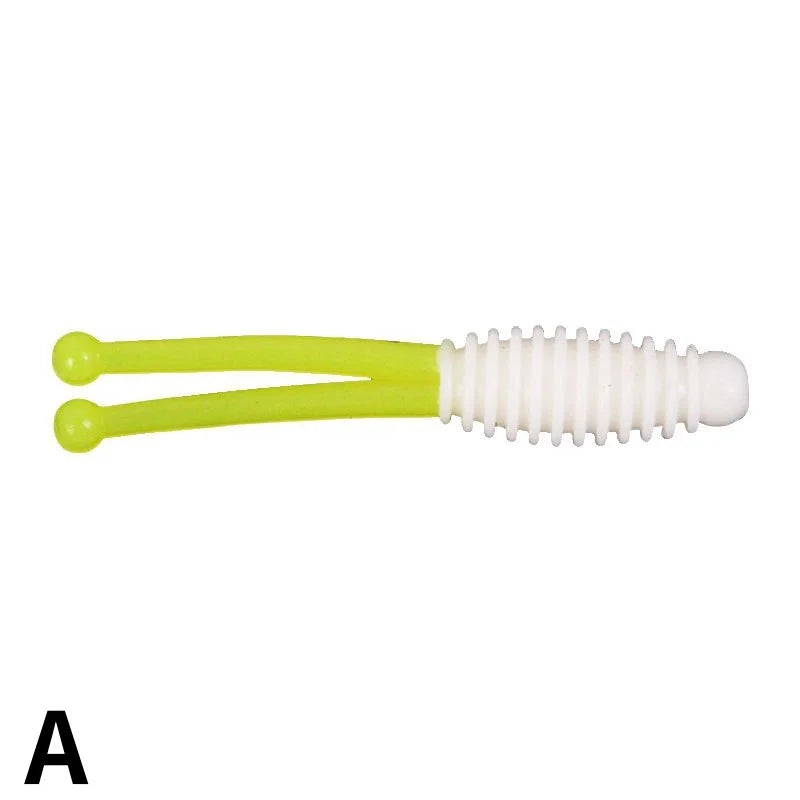 Fishing Soft Bait Worm Fork Tail Lures Set Bass Trout