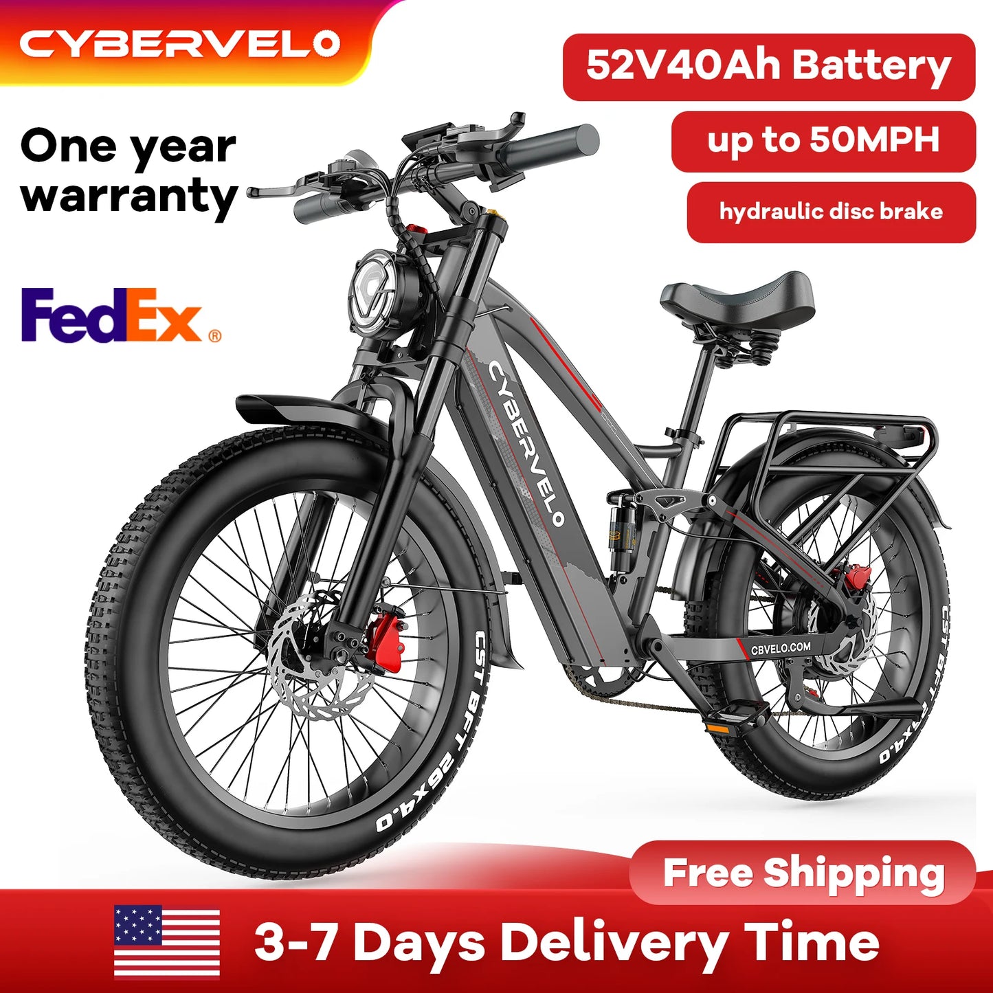 CYBERVELO 5000W Off Road Electric Bike EK9 Long Range