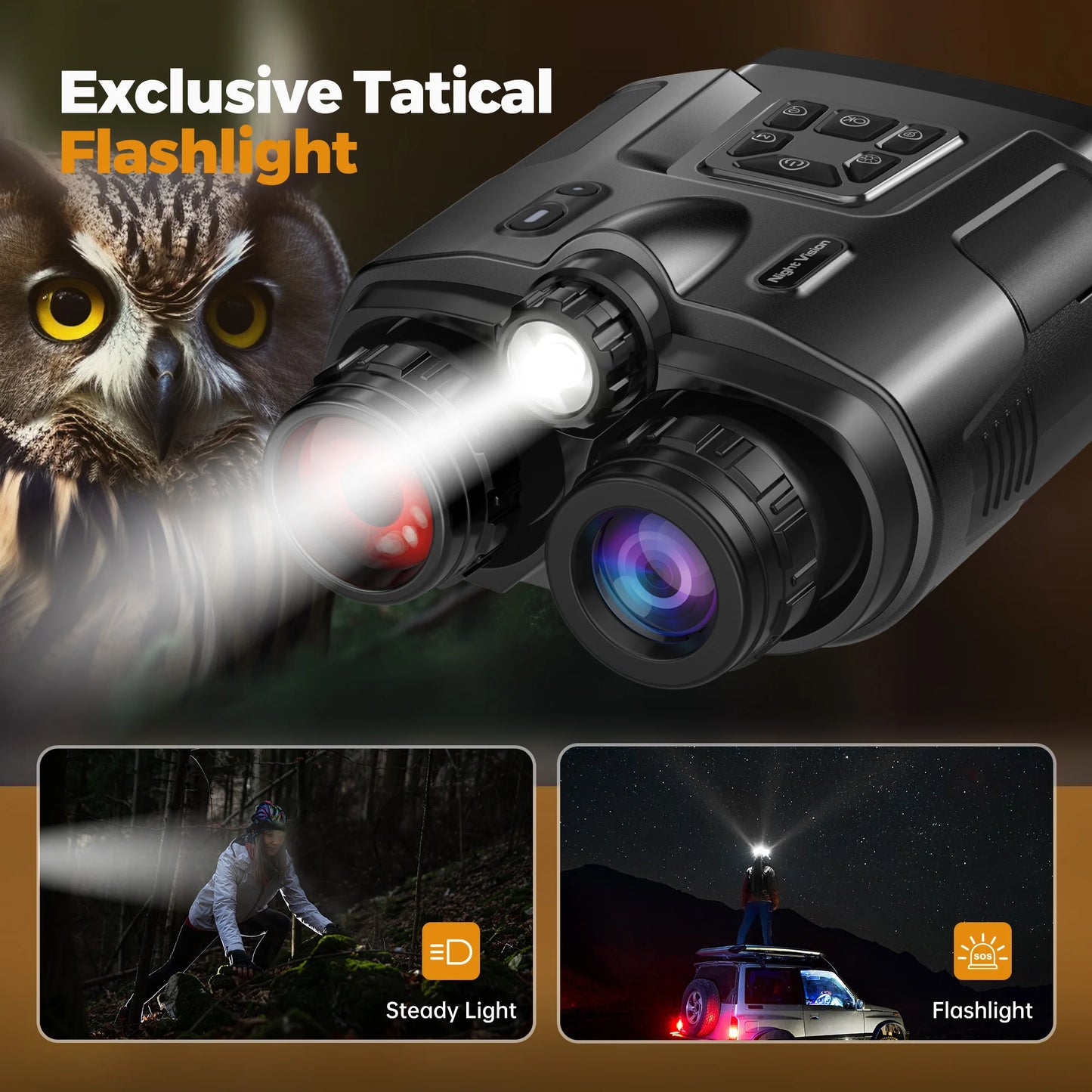 DIYIMINE Night Vision Binoculars 4K Infrared For Hunting 8X Zoom