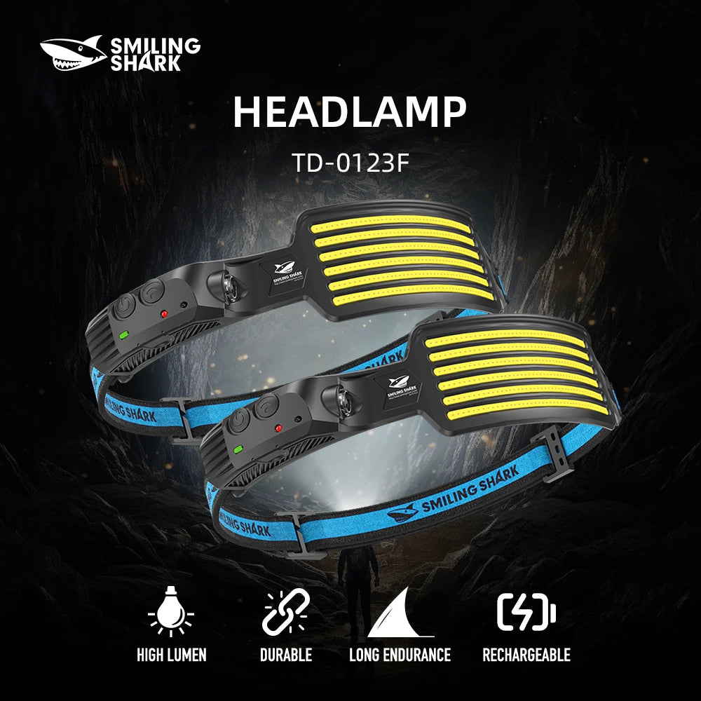 Smiling Shark TD-0123F Ultra Light Headlamp for Camping and Fishing
