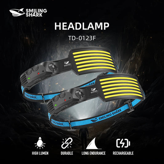 Smiling Shark TD-0123F Ultra Light Headlamp for Camping and Fishing