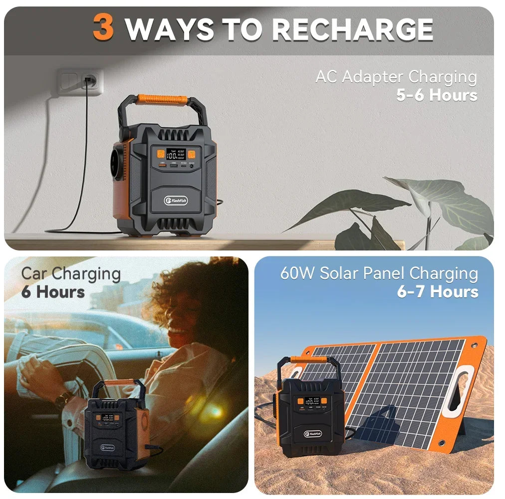 LSCert Portable 48000mAh 110V Power Station Outdoor Solar Generator