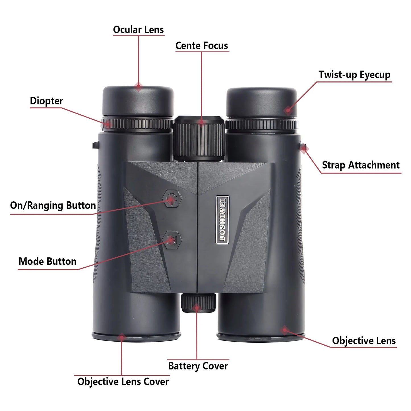 BOSHIWEI Binoculars Laser Rangefinder Waterproof Outdoor
