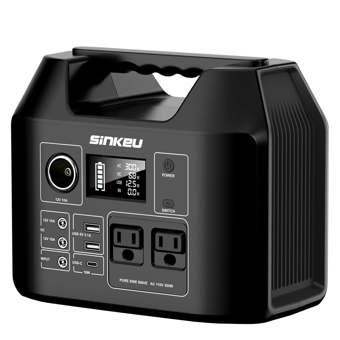 SinKeu Portable Power Station 300W Solar Generator LiFePO4 RV