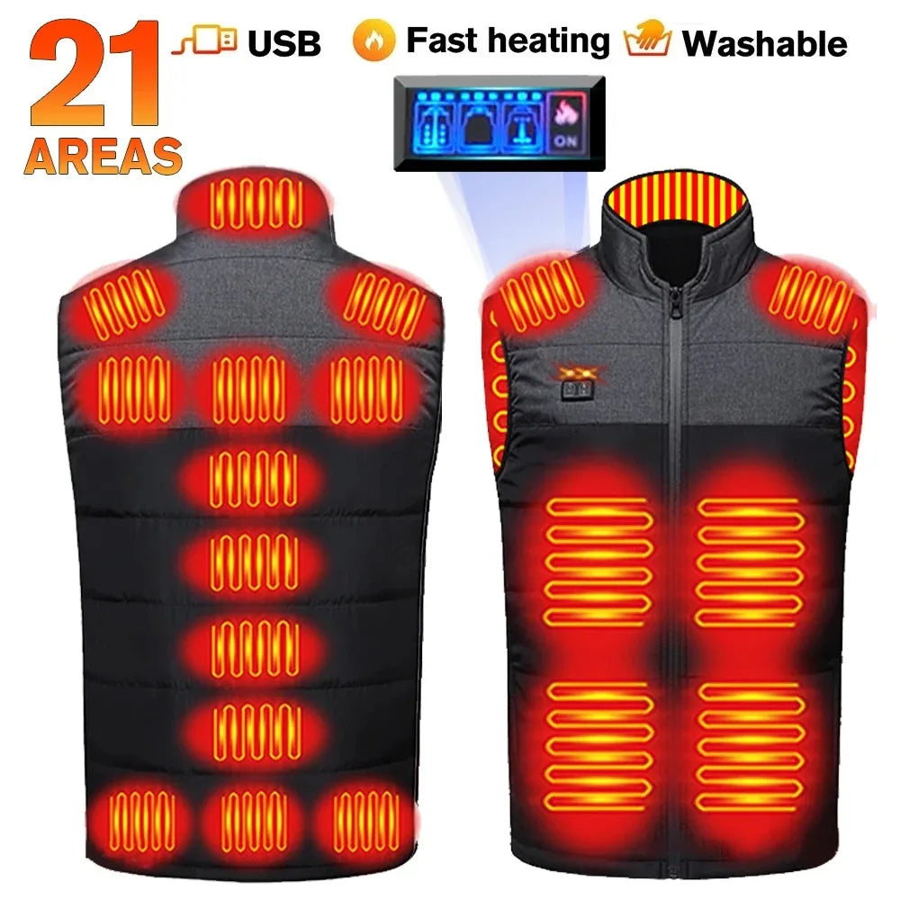 LEOSOXSCN 21 Areas Heated Jacket Unisex USB Self Heating