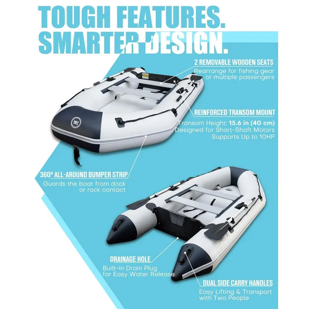 Inflatable Dinghy Boat With Drop Floor For Adults And Oars