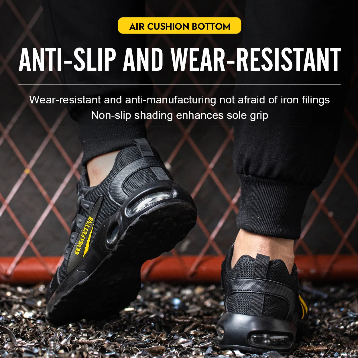 Men Steel Toe Safety Shoes Puncture Resistant Air Cushion Boots