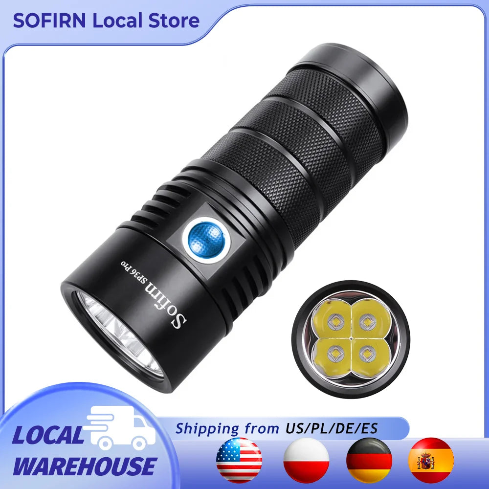 Sofirn SP36 Pro 8000lm USB C Rechargeable 4 SST40 Flashlight