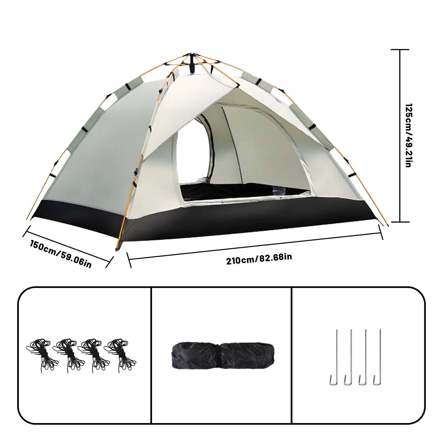 Pakicetus Auto Tent Quick Setup Sunshade For 2-4 People