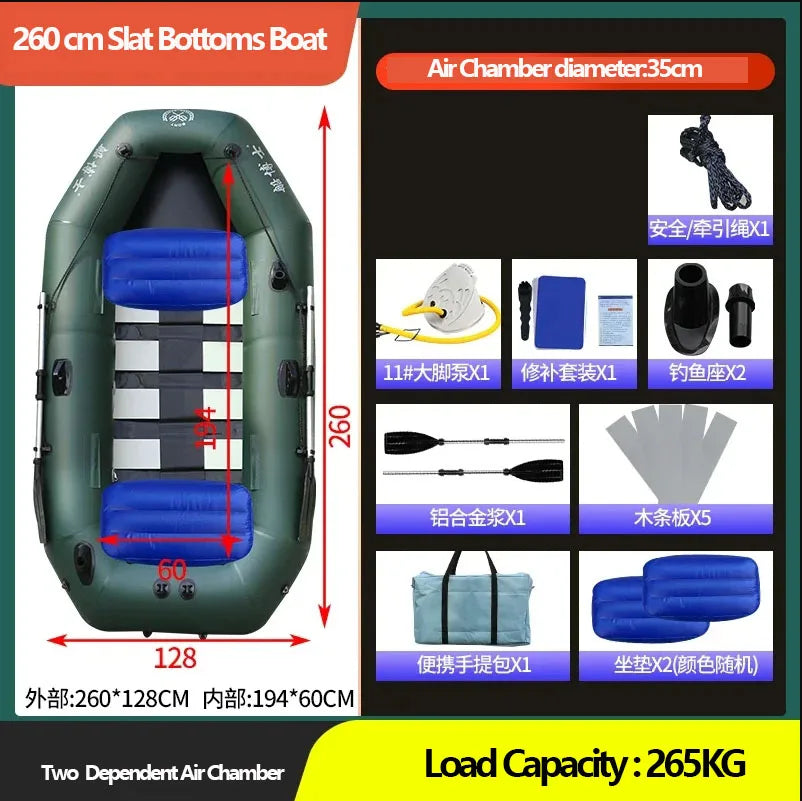 IHOME BOATPARTS Inflatable Fishing Kayak With Air Deck Bottoms