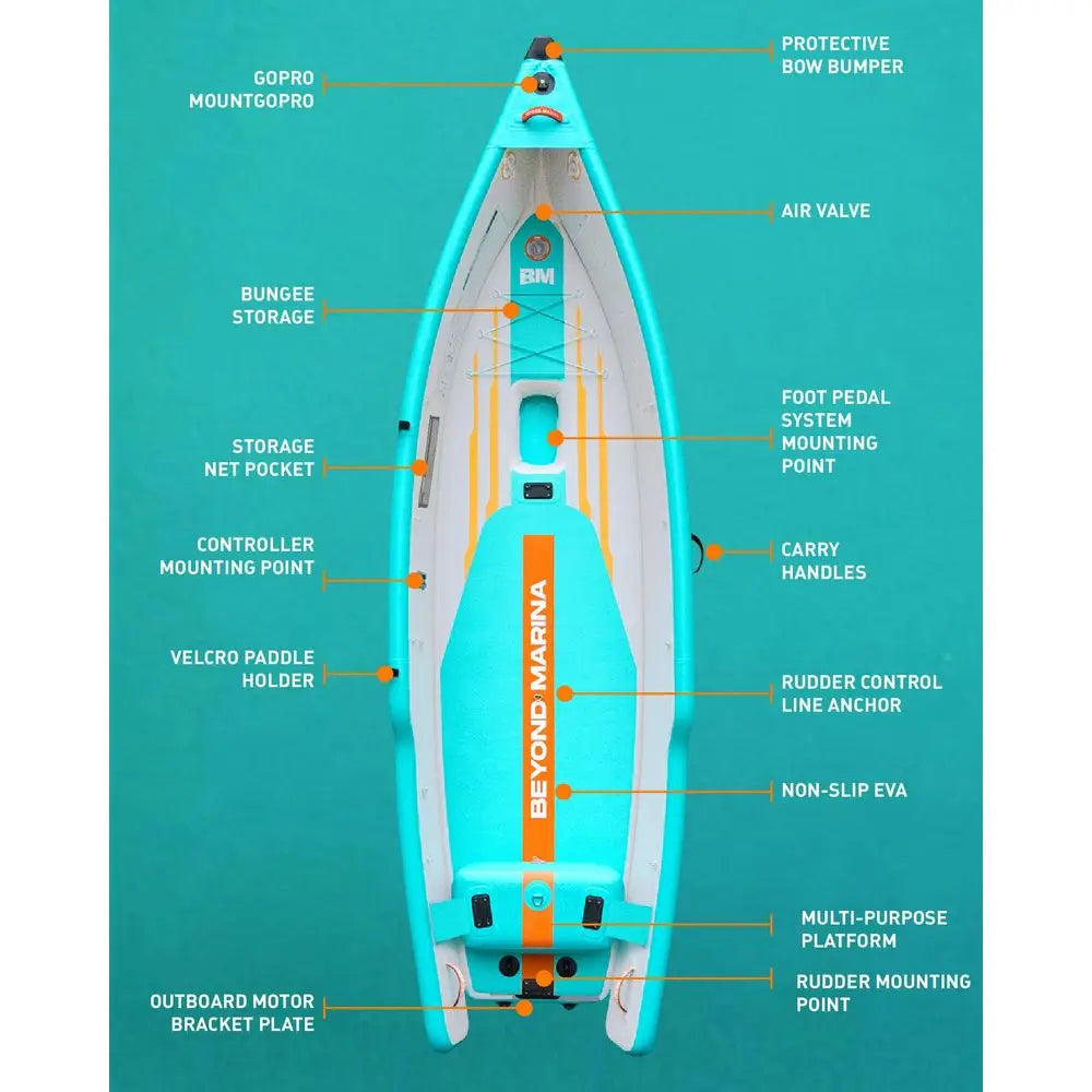 Inflatable Kayak With Motor Bracket One Person Wheeled Backpack
