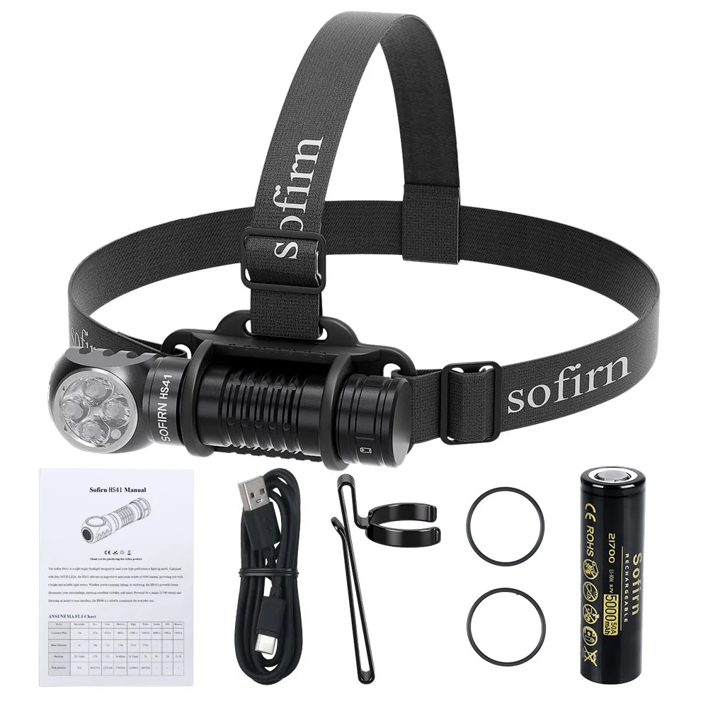 Sofirn HS41 Headlamp 4000lm SST20 LED USB C Rechargeable