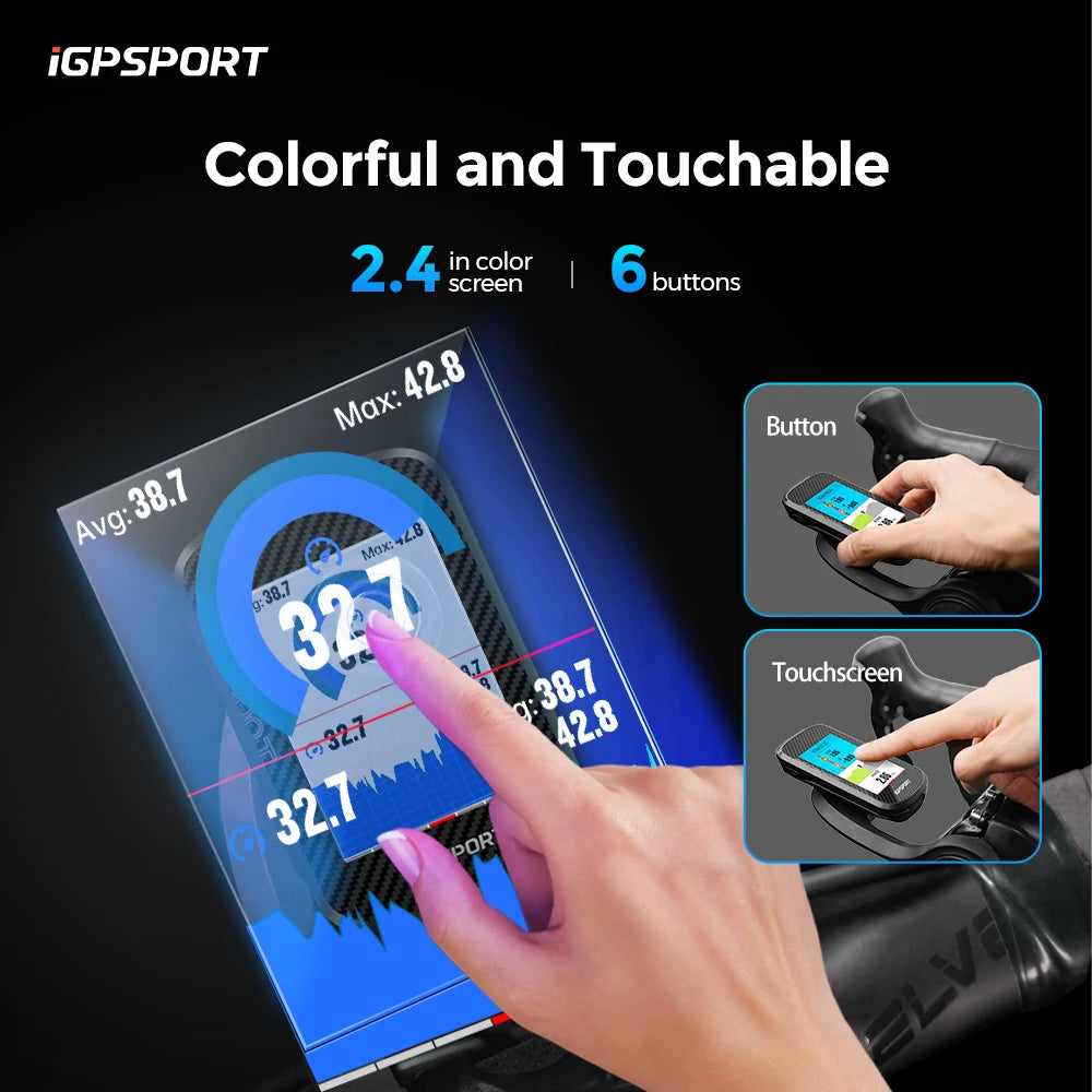 iGPSPORT BSC300T Touchscreen Wireless Cycling Computer With Global Map Ebike