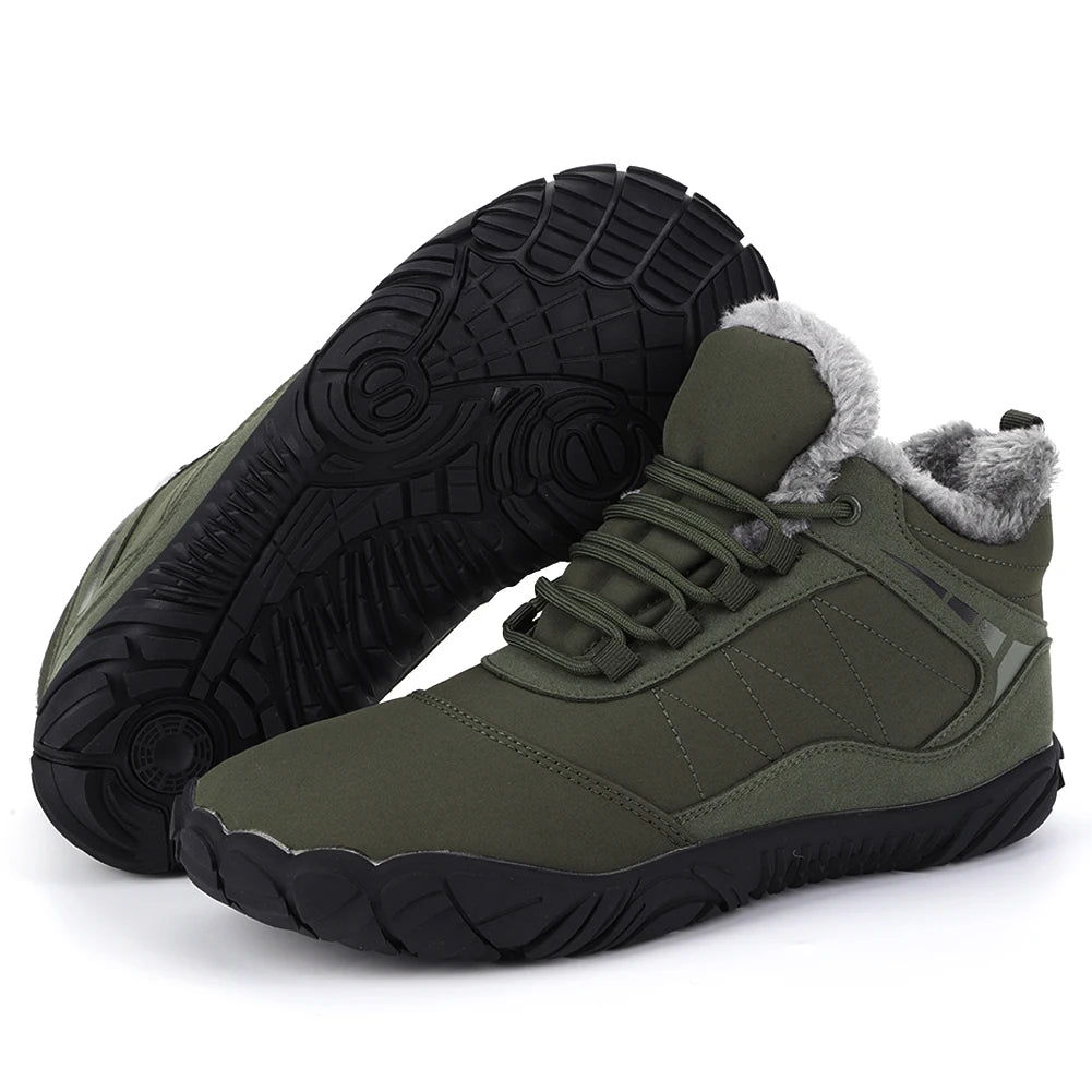 Winter Barefoot Snow Boots For Men Non Slip Trekking Shoes