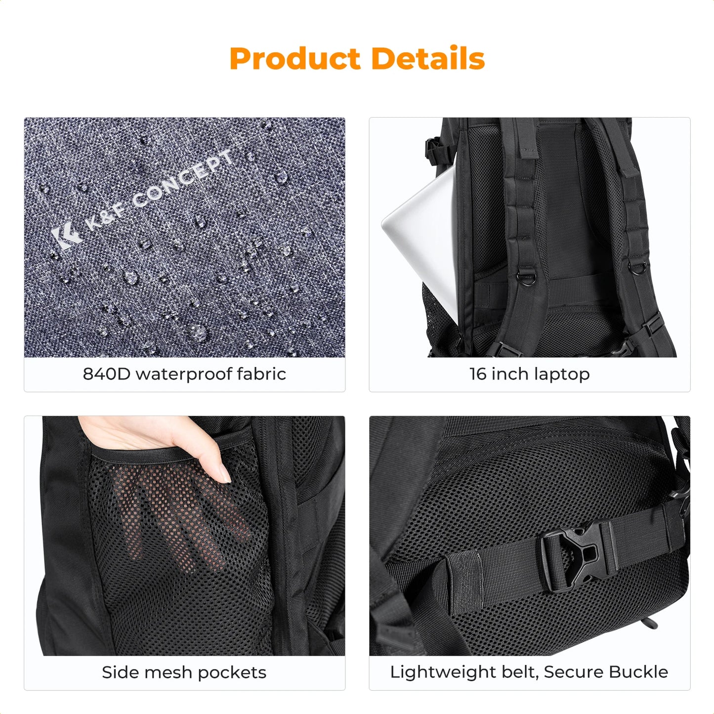 K&F CONCEPT Camera Backpack for Canon Sony DJI DSLR Laptop