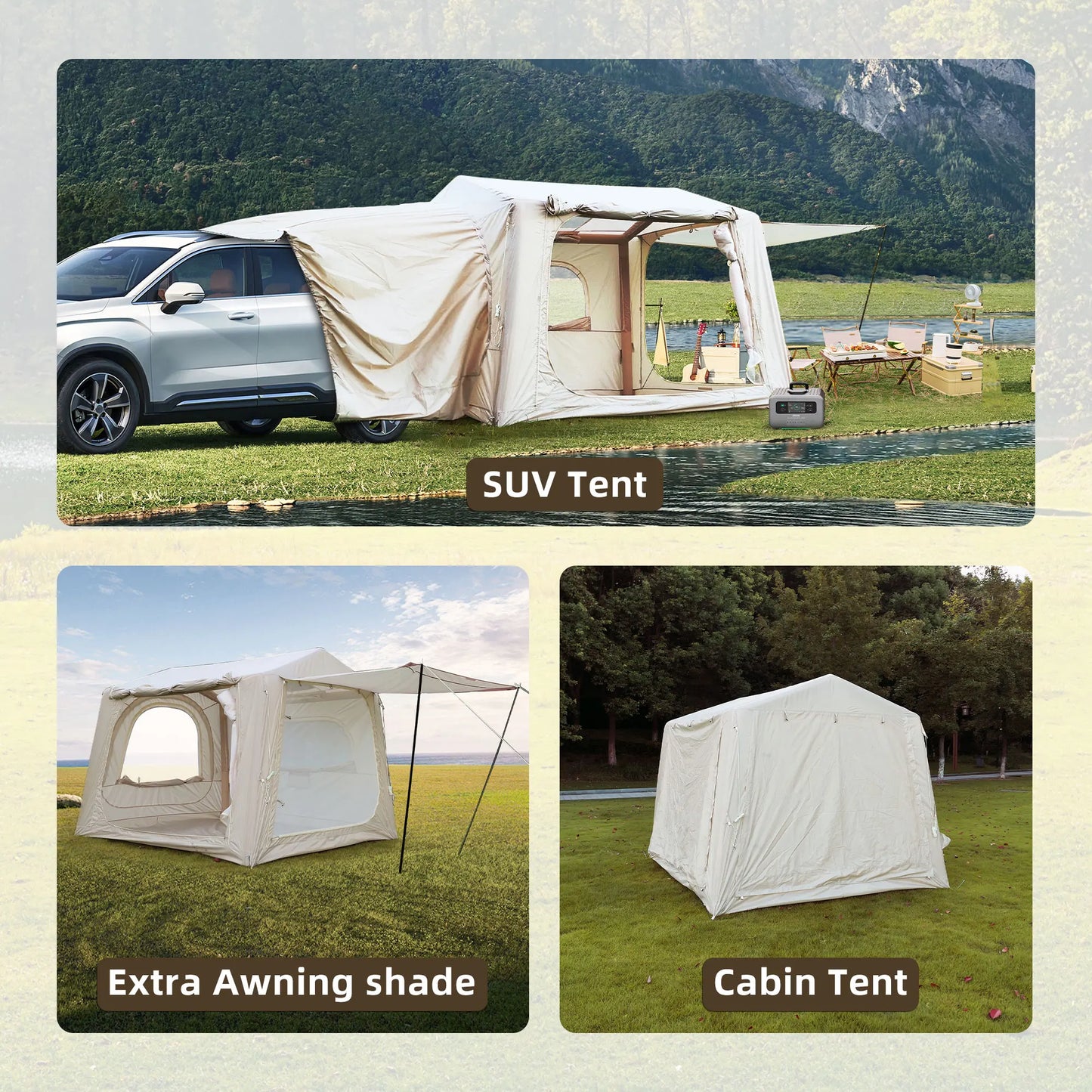 Inflatable Camping Tent Waterproof Family Glamping Five To Eight Person