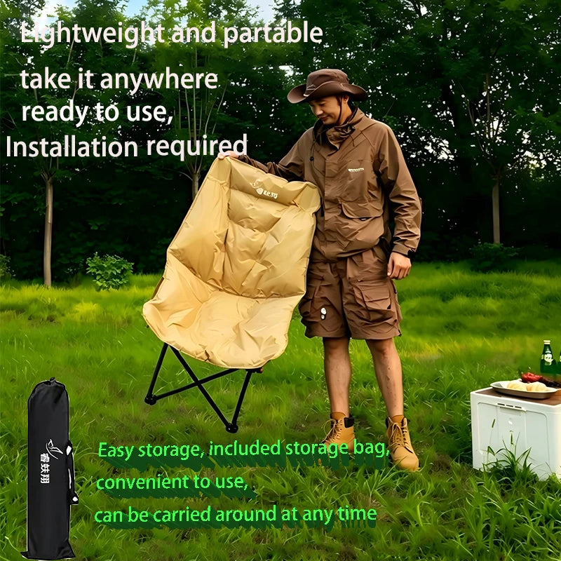 Moon Chair Portable Camping Chair With Cotton Padded Backrest