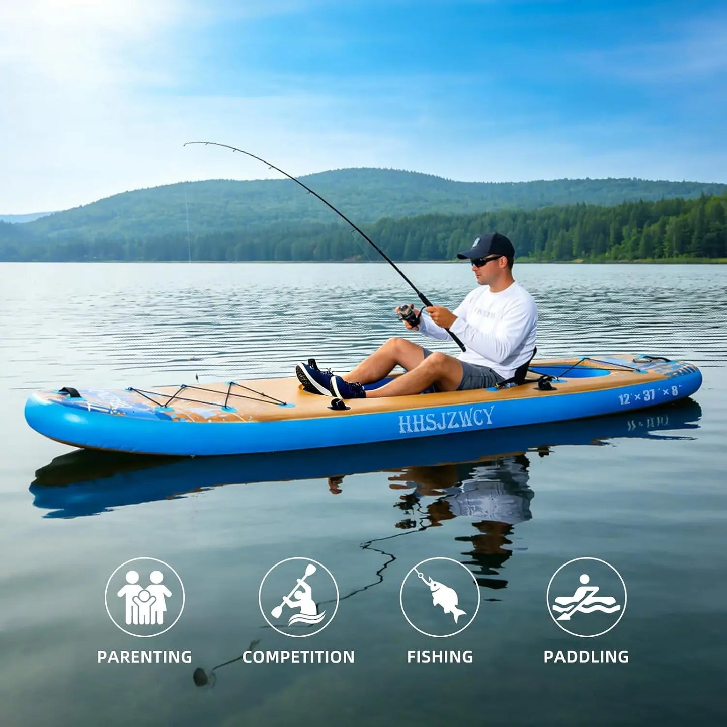 Inflatable Kayak Set With Detachable Seat And Aluminum Oar