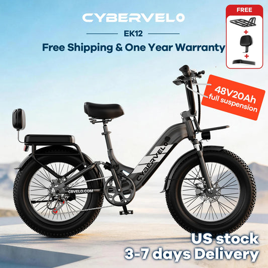 Cybervelo EK12 Step Thru Fat Tire Electric Bicycle