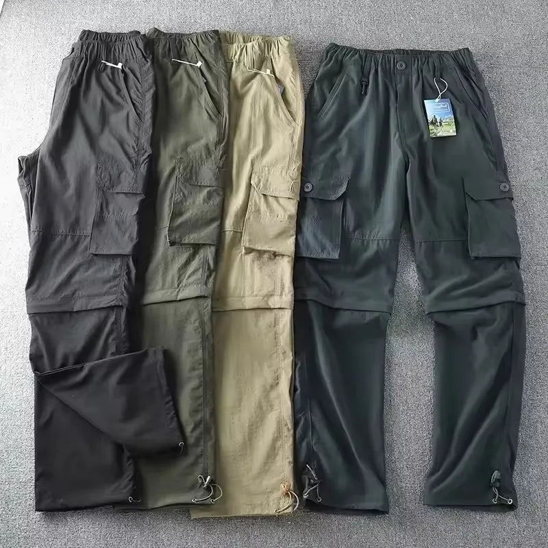 NONECN Men Quick-Dry Outdoor Pants For Hiking And Travel