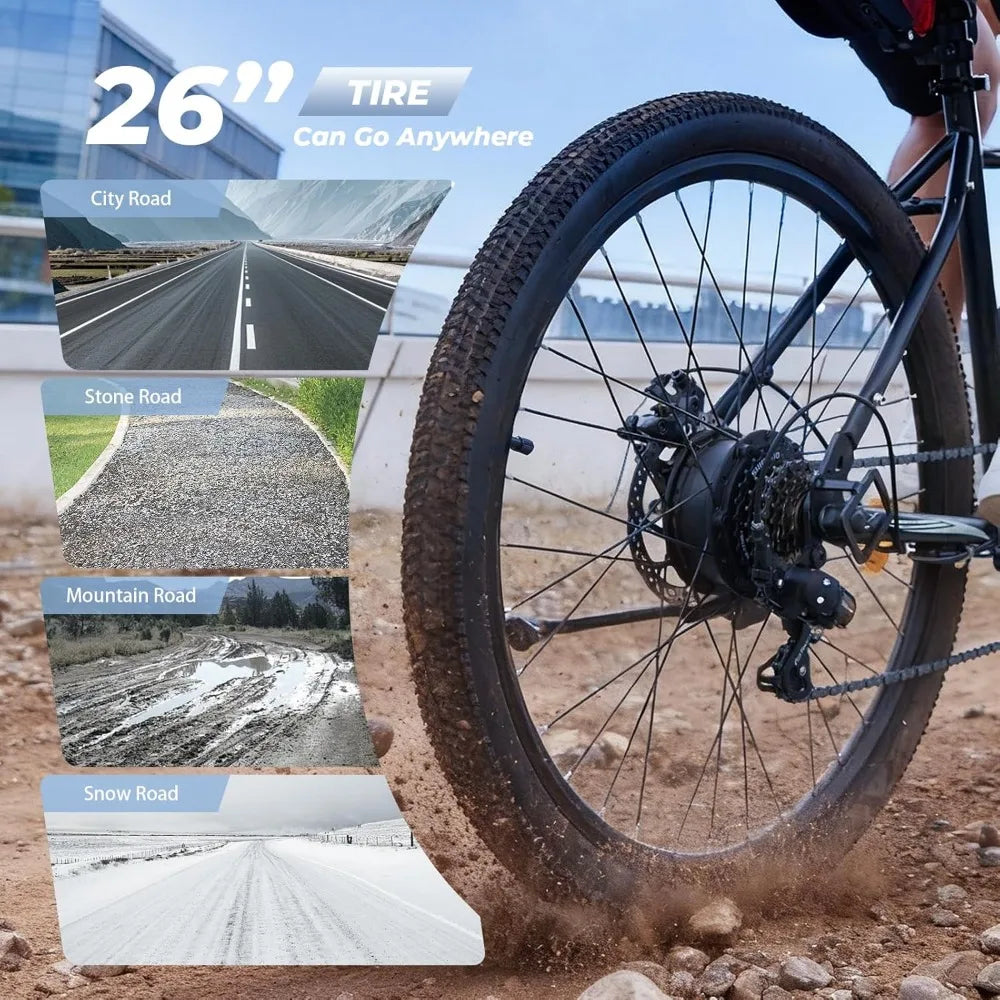 750W Peak Electric Bike With Removable Battery 20MPH