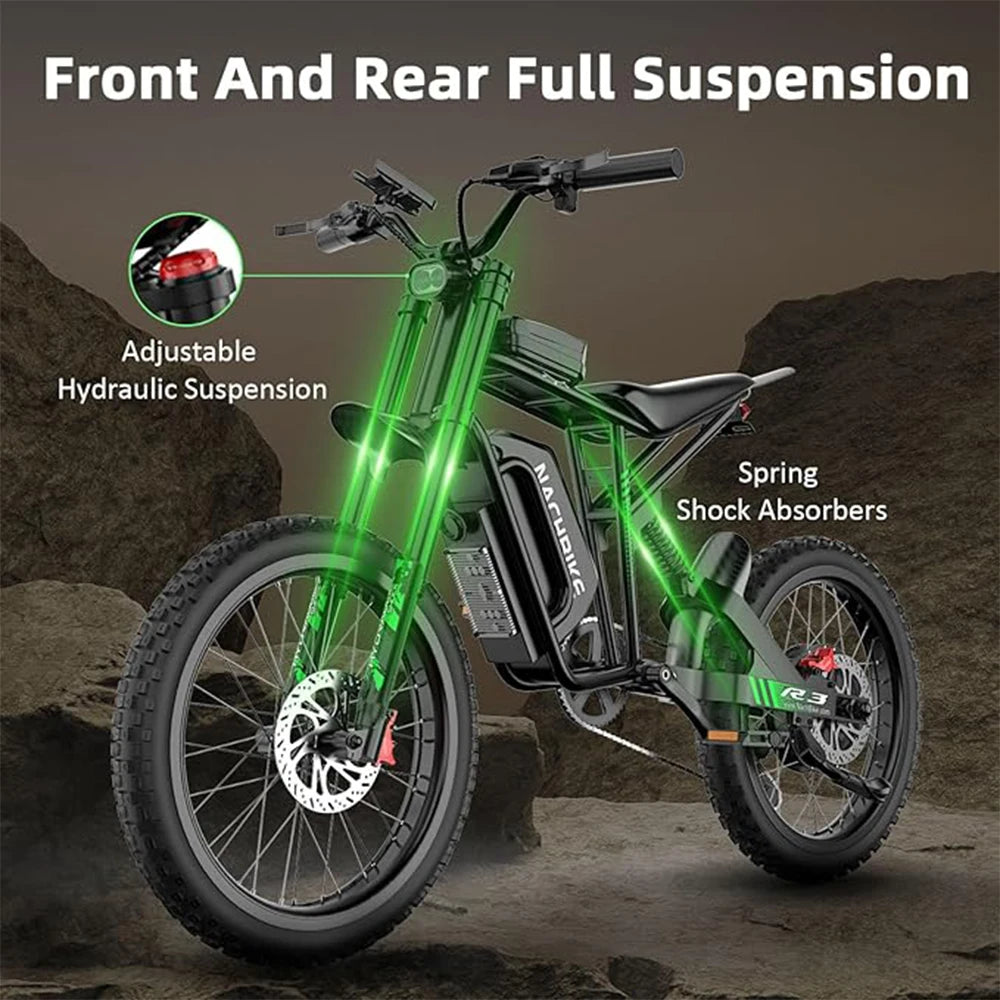 Electric Dirt Bike 6000W With 60V 25Ah Battery Full Suspension