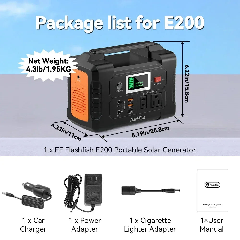 Enooddvol 151Wh Portable Solar Generator Outdoor Power Station