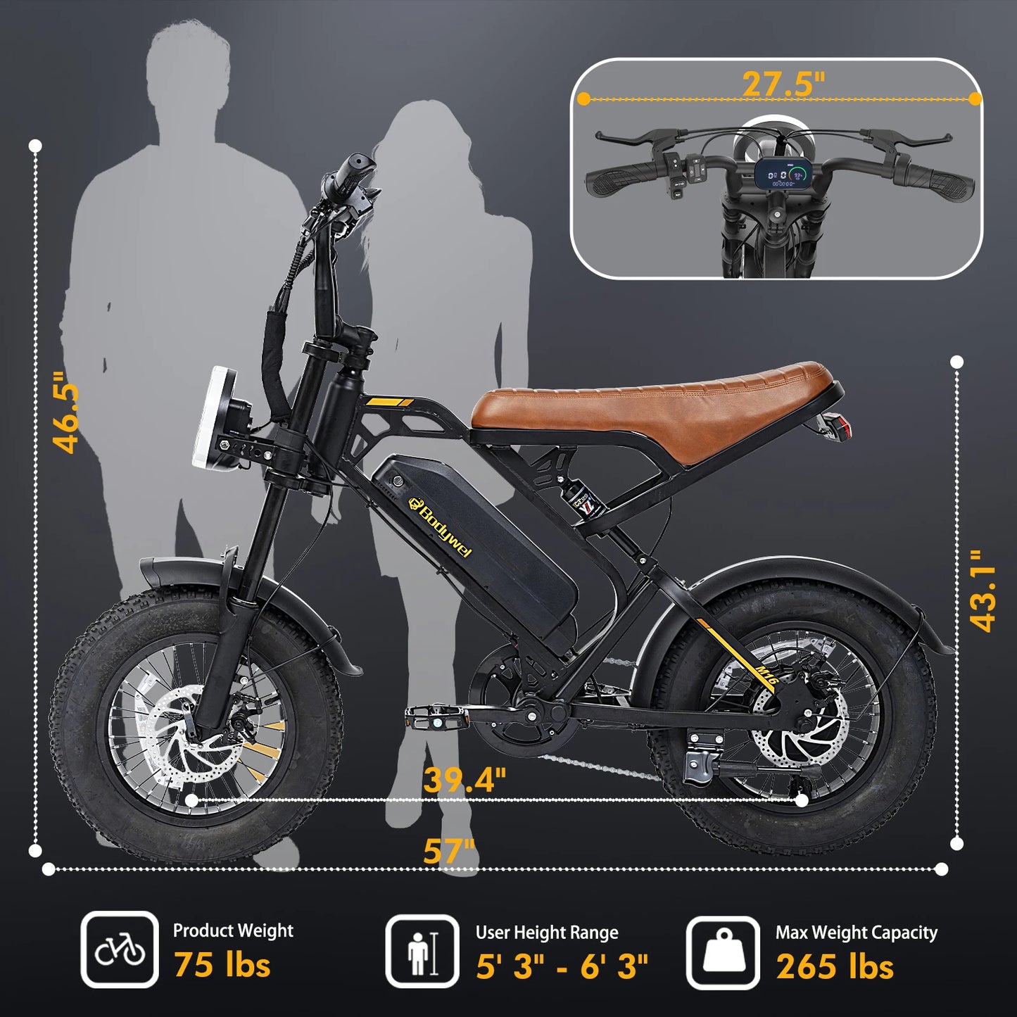 Bodywel M16 Off Road Electric Bike for Adults All Terrain